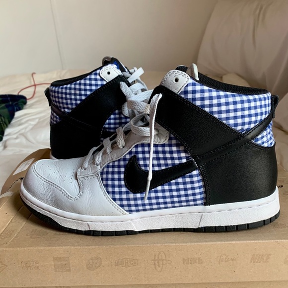 nike dunks high plaid